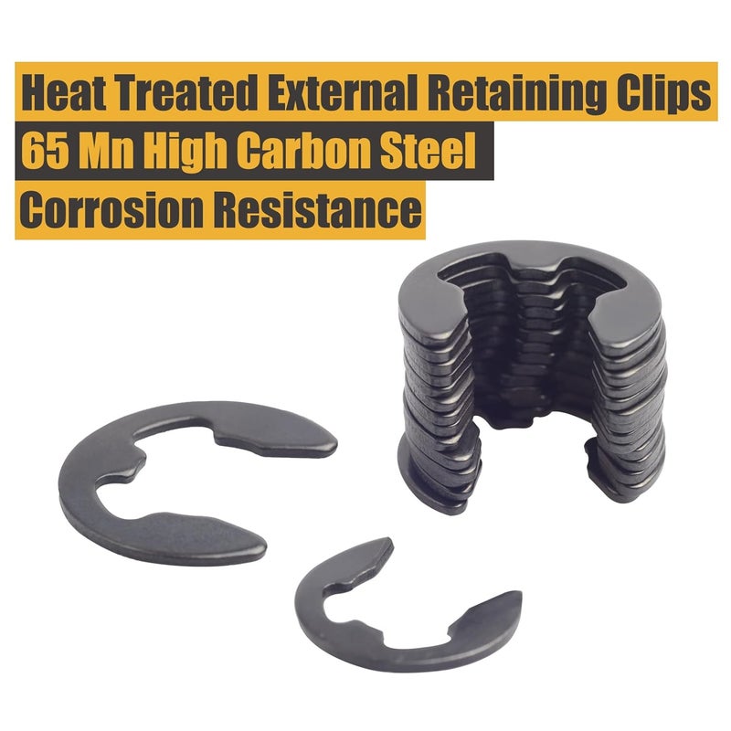 MARSTEK 300Pcs Black Alloy Steel E Clip Assortment Kit E-Clip External Retaining Ring Assortment Set (M1.5-M10,300 PCS) - Image 3